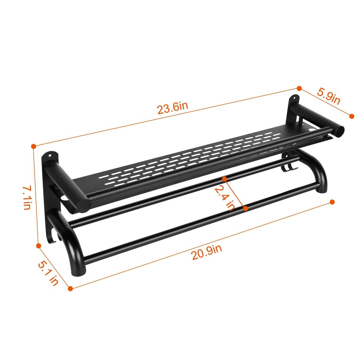 2-Tier Wall Mounted Towel Rack-2-Tier Wall Mounted Towel Rack