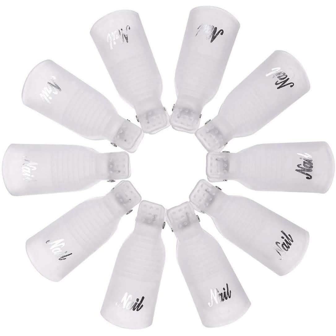 20-Piece Set: Plastic Acrylic Nail Art Soak Off Cap Clip UV Gel Polish Remover Wrap Tool-20-Piece Set: Plastic Acrylic Nail Art Soak Off Cap Clip UV Gel Polish Remover Wrap Tool