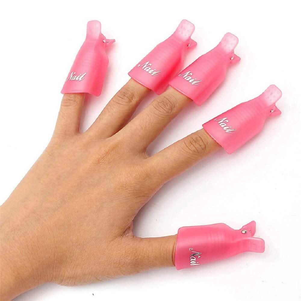 20-Piece Set: Plastic Acrylic Nail Art Soak Off Cap Clip UV Gel Polish Remover Wrap Tool-20-Piece Set: Plastic Acrylic Nail Art Soak Off Cap Clip UV Gel Polish Remover Wrap Tool