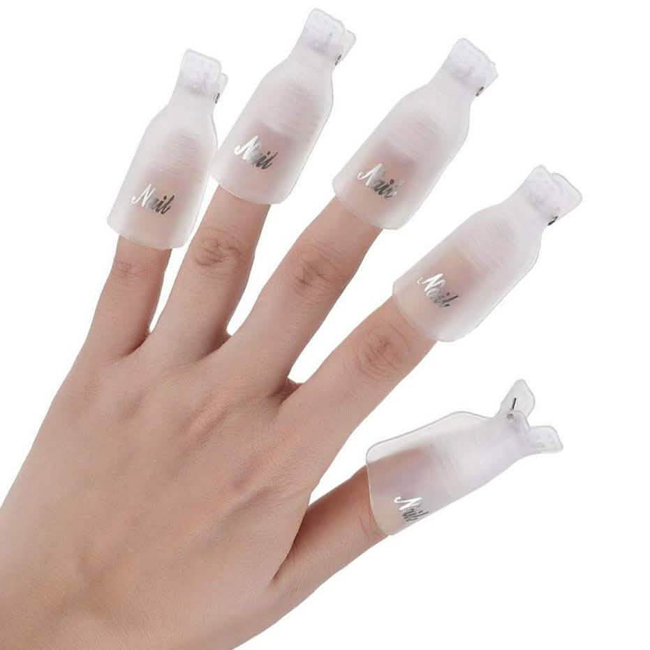 20-Piece Set: Plastic Acrylic Nail Art Soak Off Cap Clip UV Gel Polish Remover Wrap Tool-20-Piece Set: Plastic Acrylic Nail Art Soak Off Cap Clip UV Gel Polish Remover Wrap Tool