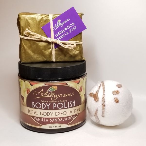 Luxurious Bath Set: Body Polish, Bath Bomb & Soap - Vanilla Sandalwood 💎Luxe-Luxurious Bath Set: Body Polish, Bath Bomb & Soap - Vanilla Sandalwood 💎Luxe