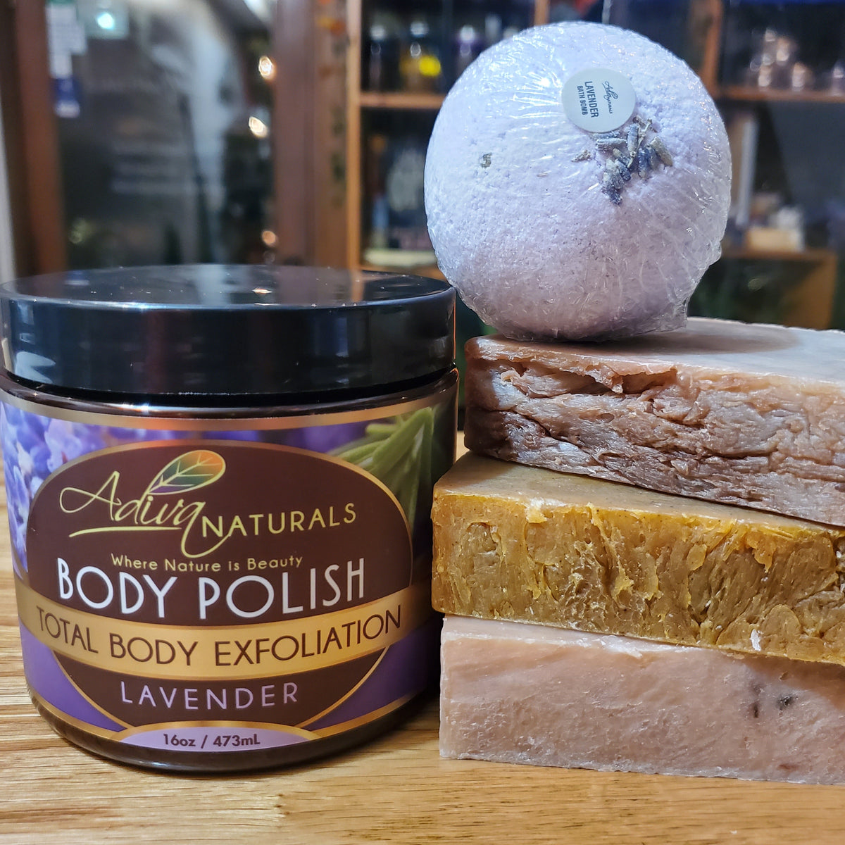 Luxurious Body Polish + Bath Bomb & 3 Soaps (Any Flavor)-Luxurious Body Polish + Bath Bomb & 3 Soaps (Any Flavor)