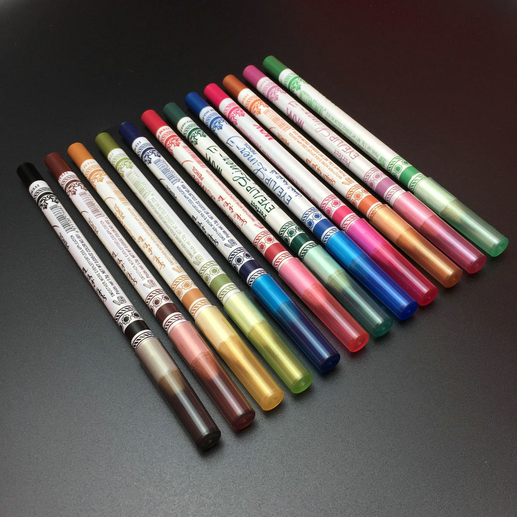 Cosmetics 12 Colors Glitter Lip liner Eye Shadow Eyeliner Pencil Pen Makeup-e5f8fb126f7c5d9c706fac9217206fbd