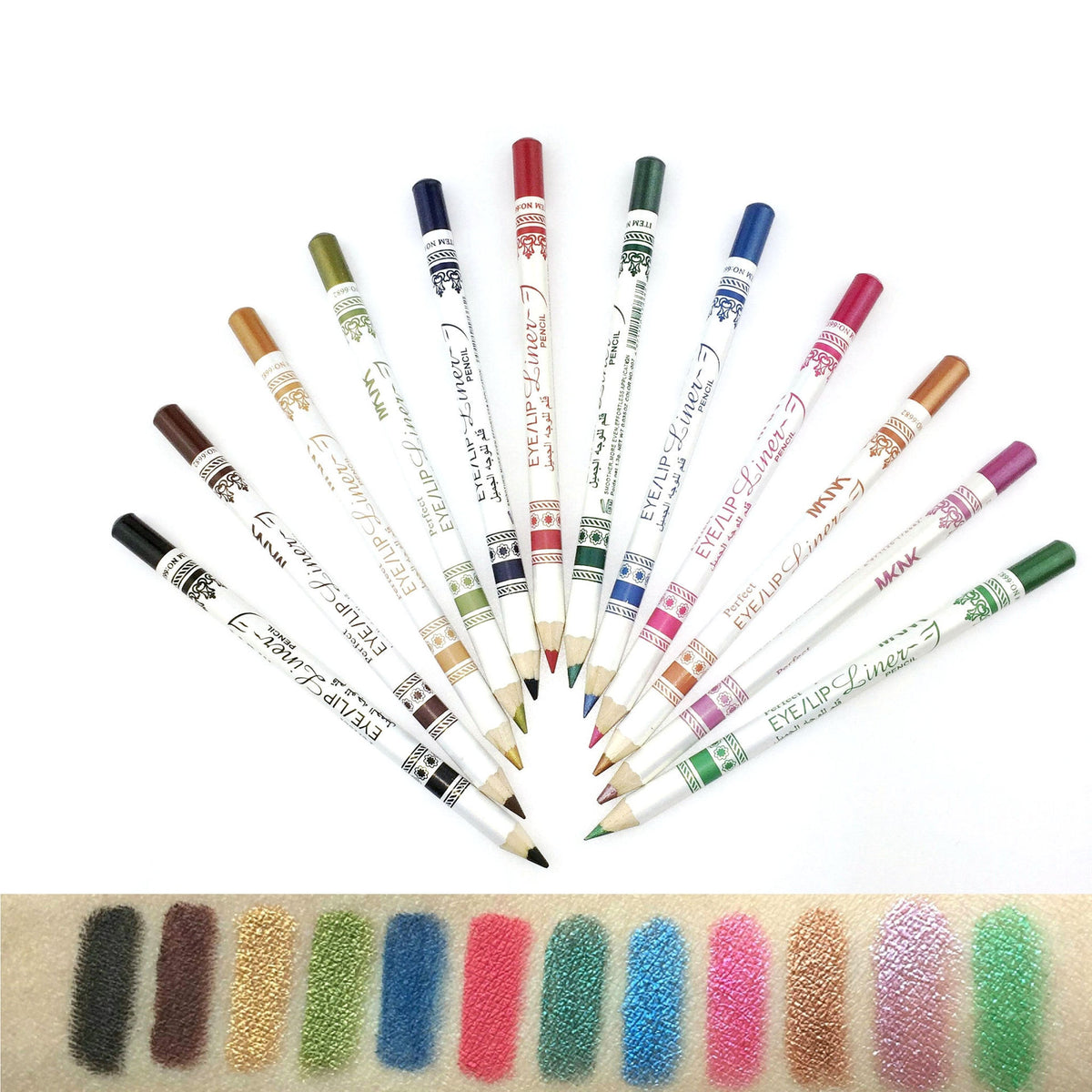 Cosmetics 12 Colors Glitter Lip liner Eye Shadow Eyeliner Pencil Pen Makeup-24dd01d3e67b4ef73e6ee54456f7e7af