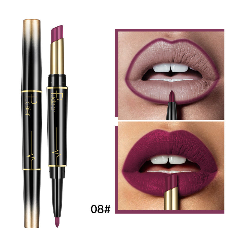 Matte Double-headed Lipstick Lip Liner Lip Lacquer-4df2c05cce101e884b341a3d4461cb1b