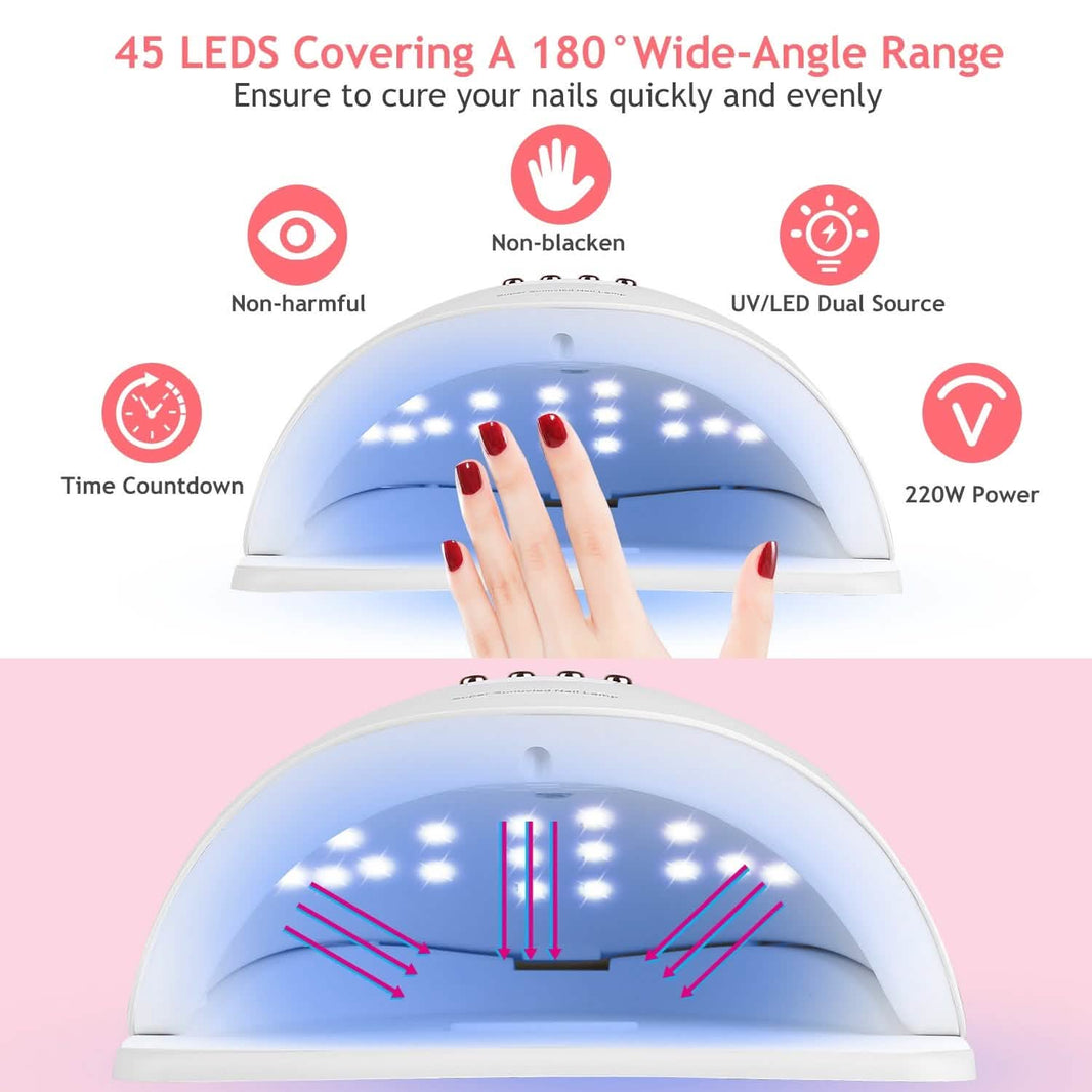 220W UV LED Nail Lamp Gel Polish Dryer-220W UV LED Nail Lamp Gel Polish Dryer