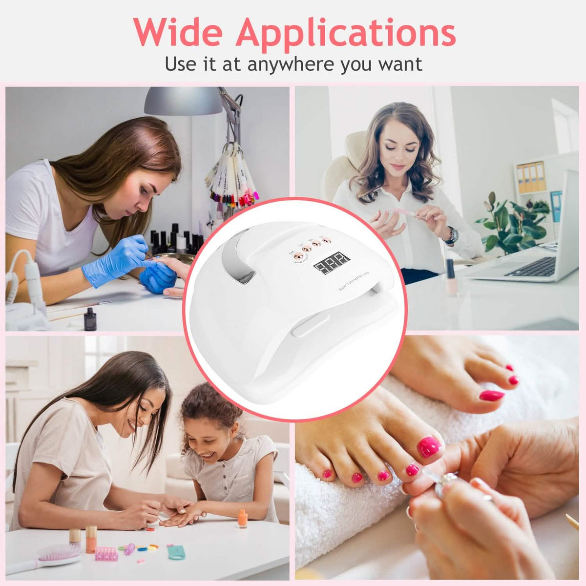 220W UV LED Nail Lamp Gel Polish Dryer-220W UV LED Nail Lamp Gel Polish Dryer