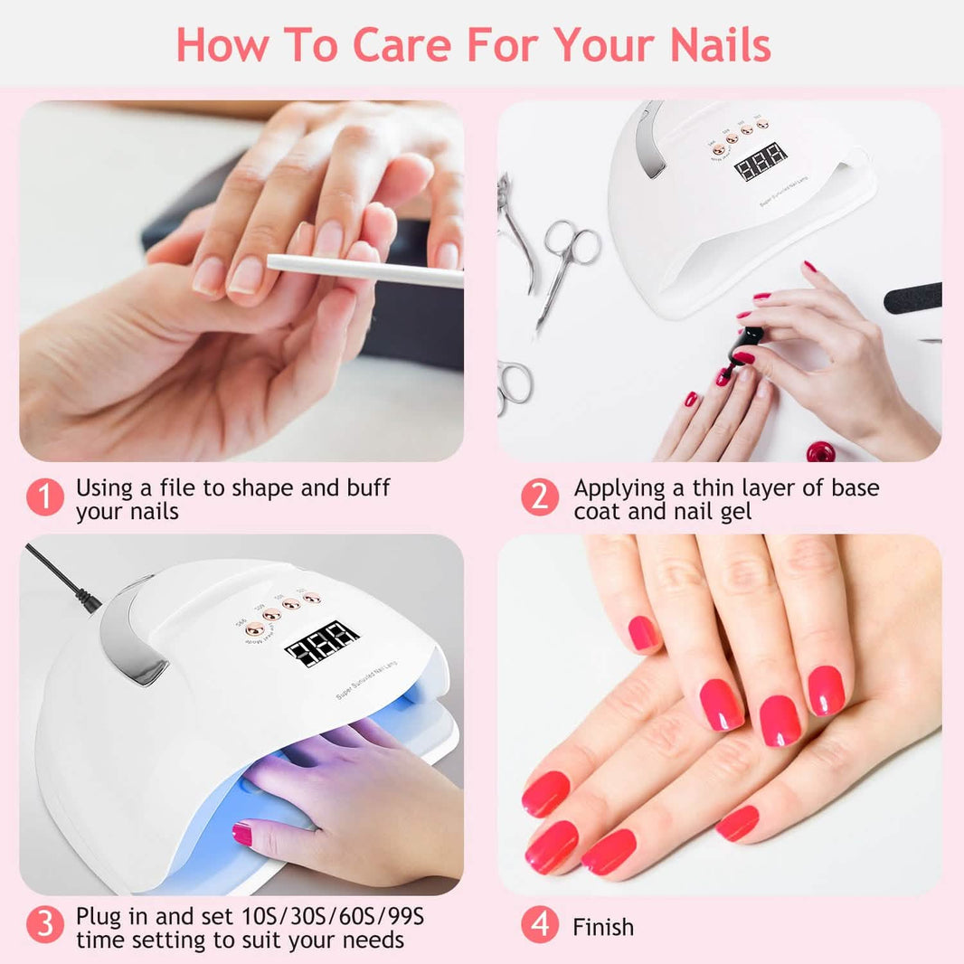 220W UV LED Nail Lamp Gel Polish Dryer-220W UV LED Nail Lamp Gel Polish Dryer