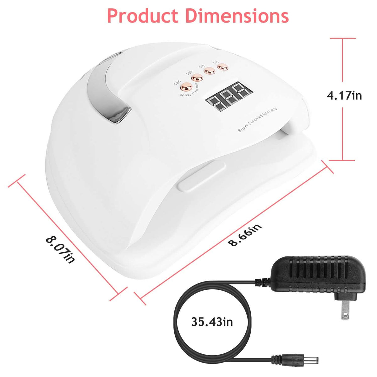 220W UV LED Nail Lamp Gel Polish Dryer-220W UV LED Nail Lamp Gel Polish Dryer