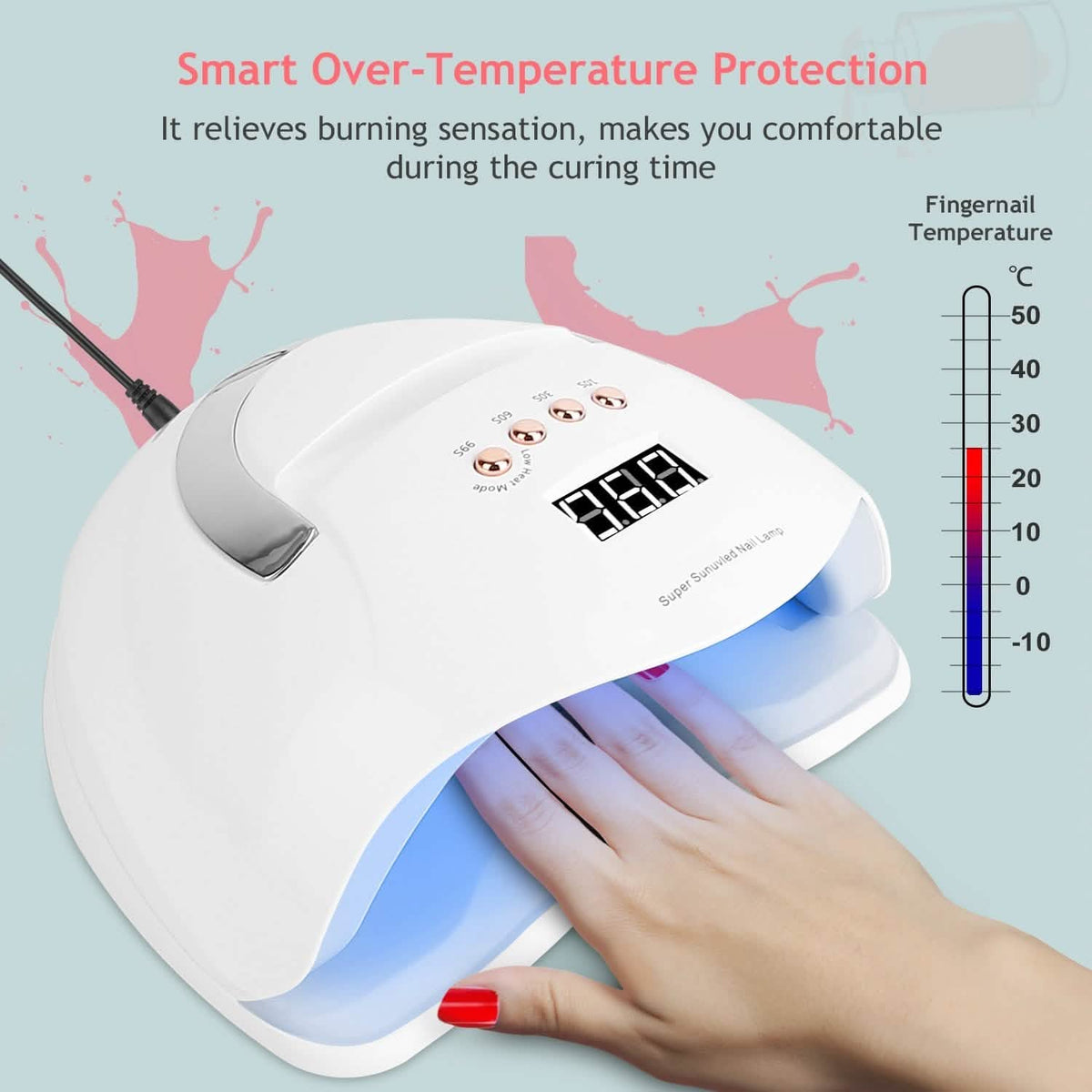 220W UV LED Nail Lamp Gel Polish Dryer-220W UV LED Nail Lamp Gel Polish Dryer
