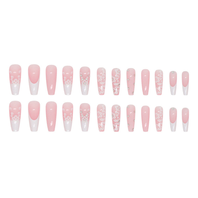 Long Ballet Diamond Long French Fake Nails-1a56087af0957037d642472aeb161ebe