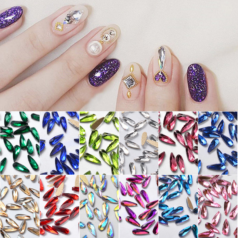 10Pcs 3D Nail Art Rhinestones Long Water Drop Shaped Glitter Nail Art Decorations Accessoires Nail Supplies-58e6fcf0a8054a0e8b928b7d4bd52300