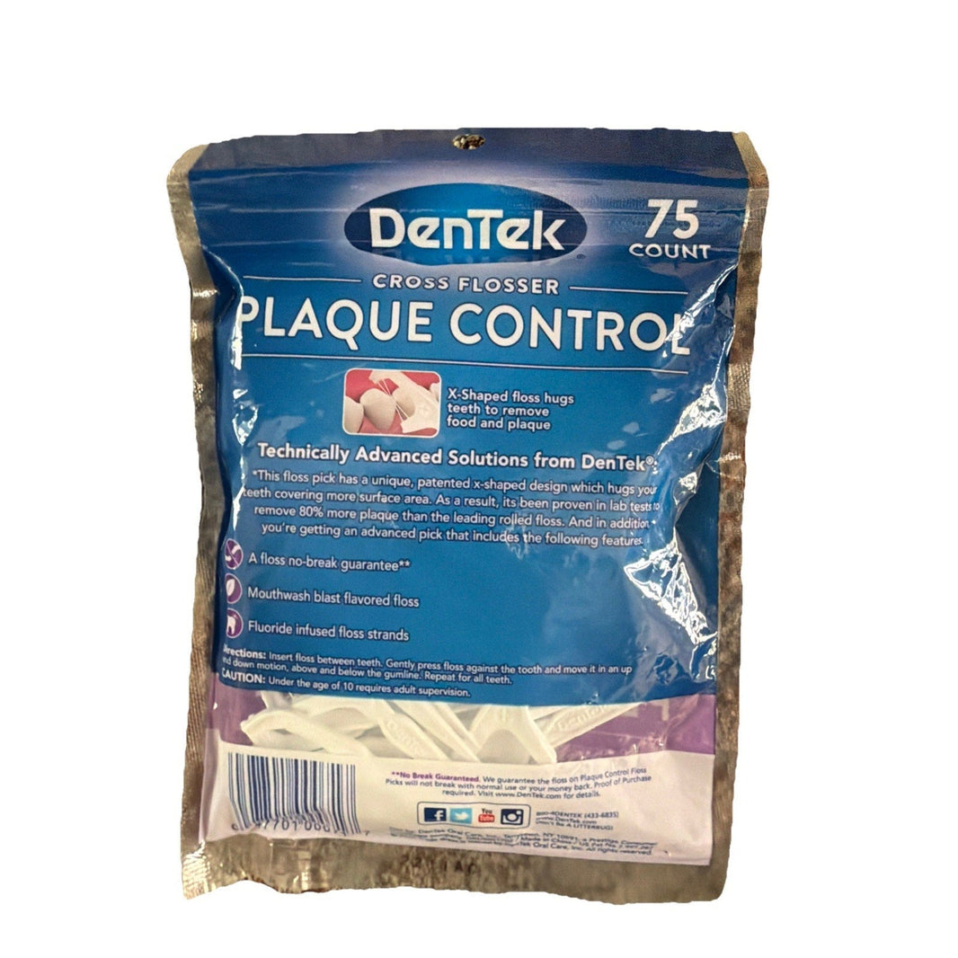 DenTek Plaque Control Cross Flosser Dental Picks, 75 Count (4-Pack)-DenTek Plaque Control Cross Flosser Dental Picks, 75 Count (4-Pack)