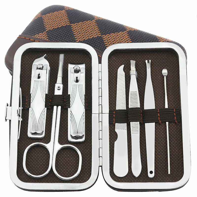 Checked pattern personal care 7-piece nail clippers-39c1975a125cf90dadb35ccd0afc733b