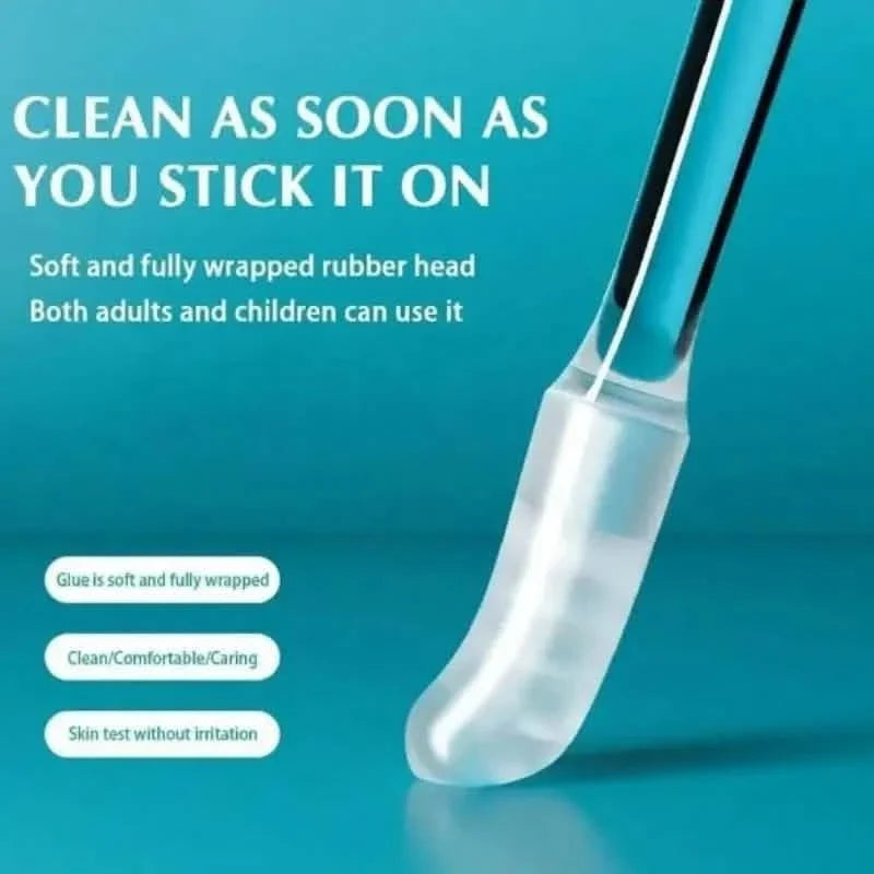 24-Pack: Soft Silicone Disposable Adhesive Ear Cleaning Sticks-24-Pack: Soft Silicone Disposable Adhesive Ear Cleaning Sticks