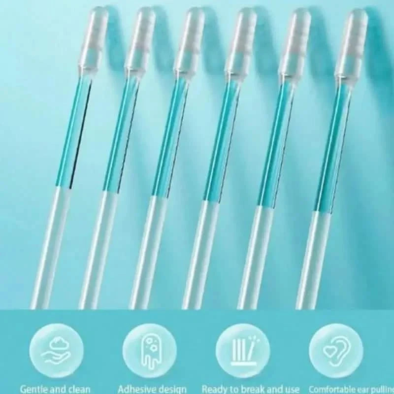 24-Pack: Soft Silicone Disposable Adhesive Ear Cleaning Sticks-24-Pack: Soft Silicone Disposable Adhesive Ear Cleaning Sticks