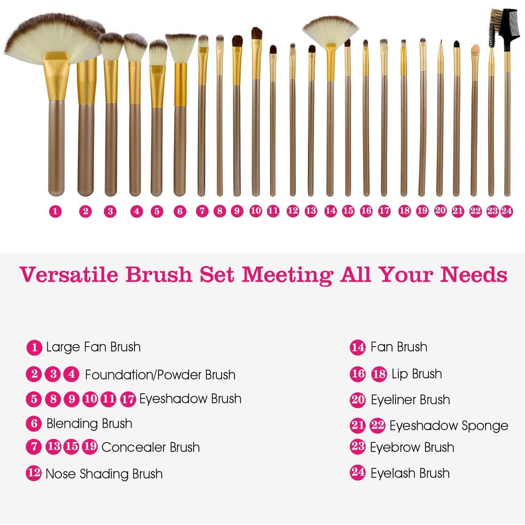 24-Piece: Makeup Brushes Set-24-Piece: Makeup Brushes Set