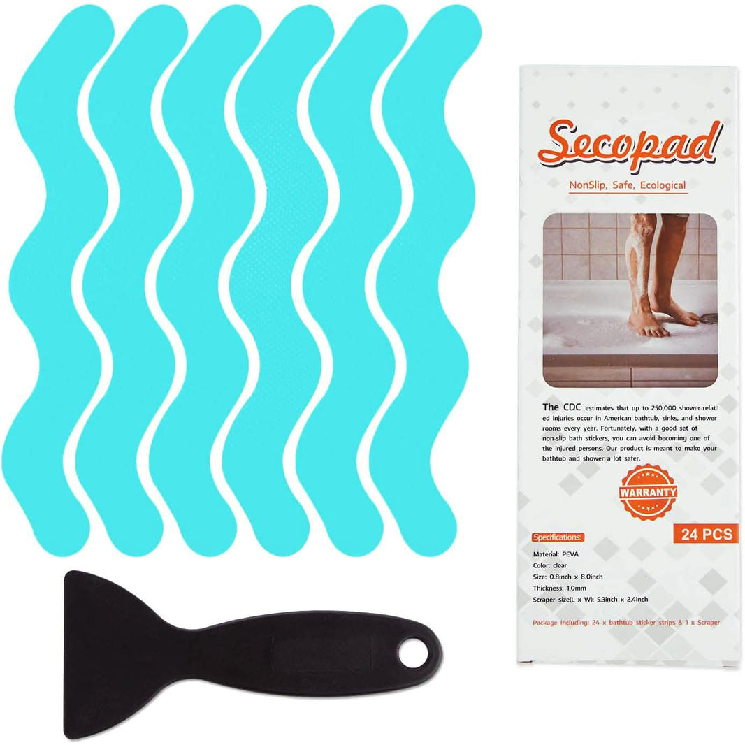 24-Piece: Safe Tub Strips Adhesive Non-Slip Shower Stickers Set-24-Piece: Safe Tub Strips Adhesive Non-Slip Shower Stickers Set