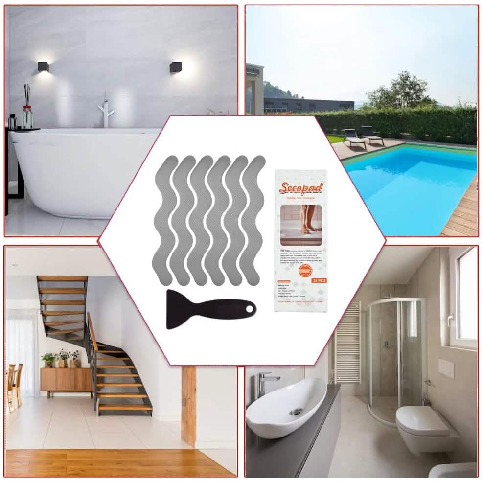 24-Piece: Safe Tub Strips Adhesive Non-Slip Shower Stickers Set-24-Piece: Safe Tub Strips Adhesive Non-Slip Shower Stickers Set