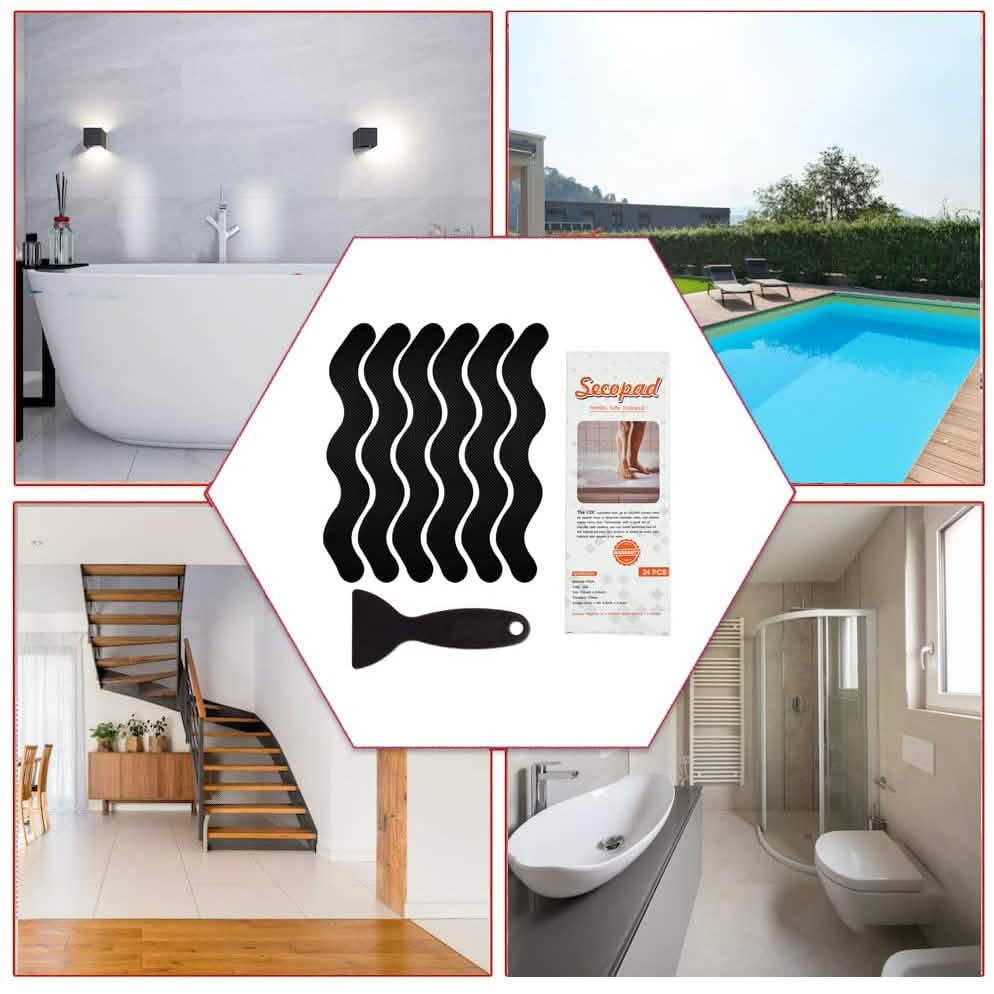 24-Piece: Safe Tub Strips Adhesive Non-Slip Shower Stickers Set-24-Piece: Safe Tub Strips Adhesive Non-Slip Shower Stickers Set