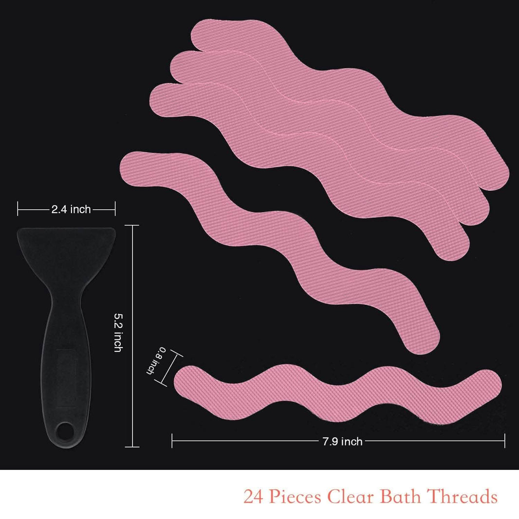 24-Piece: Safe Tub Strips Adhesive Non-Slip Shower Stickers Set-24-Piece: Safe Tub Strips Adhesive Non-Slip Shower Stickers Set