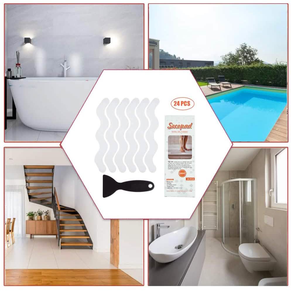 24-Piece: Safe Tub Strips Adhesive Non-Slip Shower Stickers Set-24-Piece: Safe Tub Strips Adhesive Non-Slip Shower Stickers Set