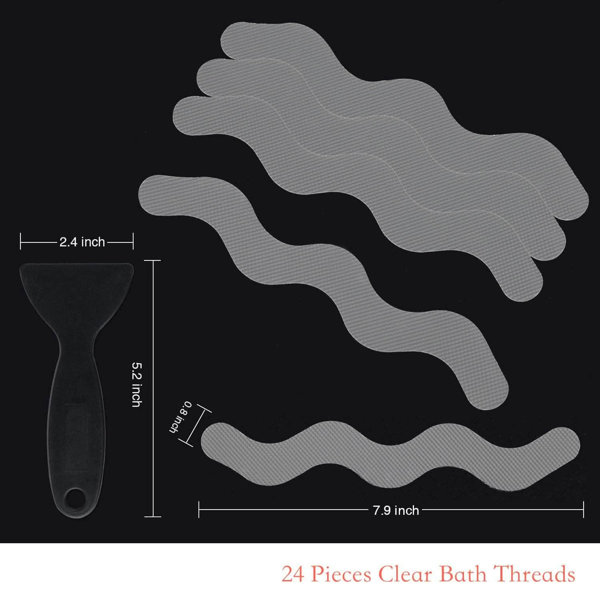 24-Piece: Safe Tub Strips Adhesive Non-Slip Shower Stickers Set-24-Piece: Safe Tub Strips Adhesive Non-Slip Shower Stickers Set
