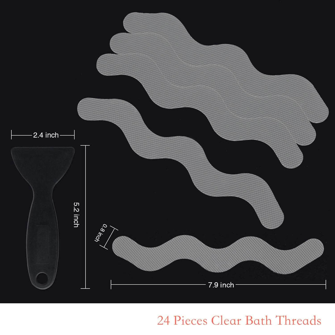 24-Piece: Safe Tub Strips Adhesive Non-Slip Shower Stickers Set-24-Piece: Safe Tub Strips Adhesive Non-Slip Shower Stickers Set