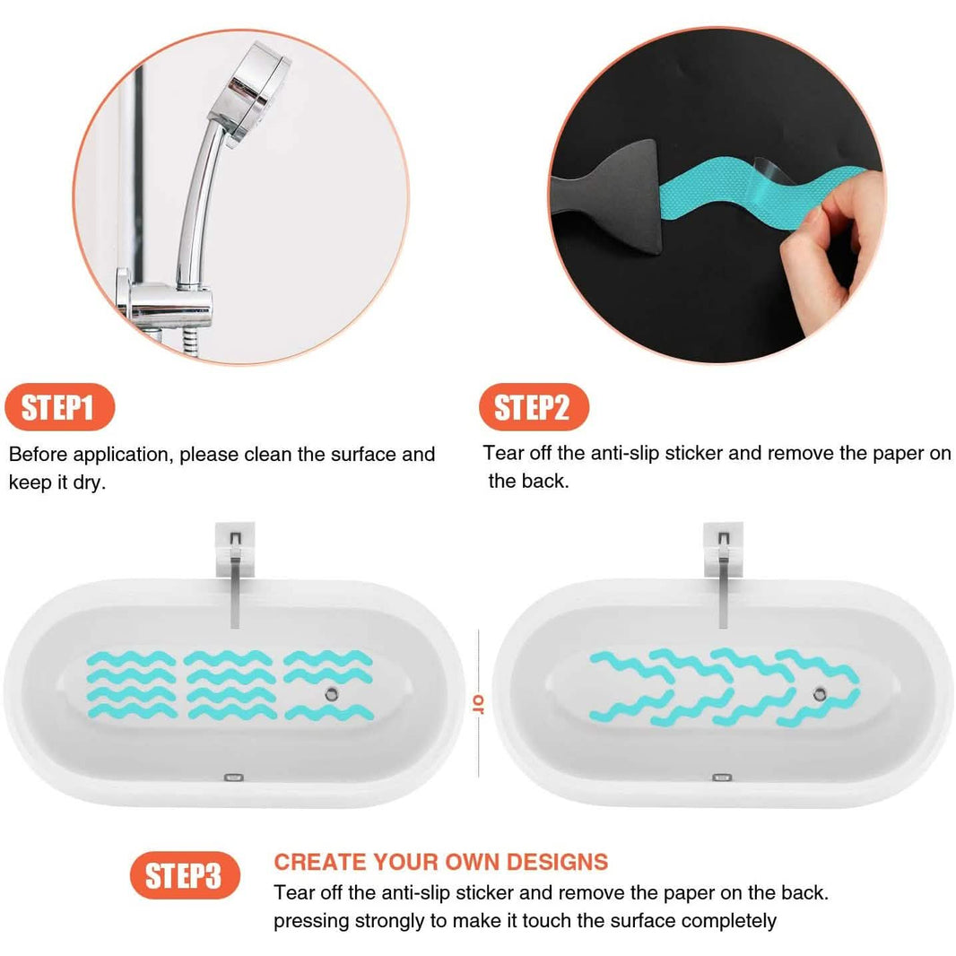 24-Piece: Safe Tub Strips Adhesive Non-Slip Shower Stickers Set-24-Piece: Safe Tub Strips Adhesive Non-Slip Shower Stickers Set
