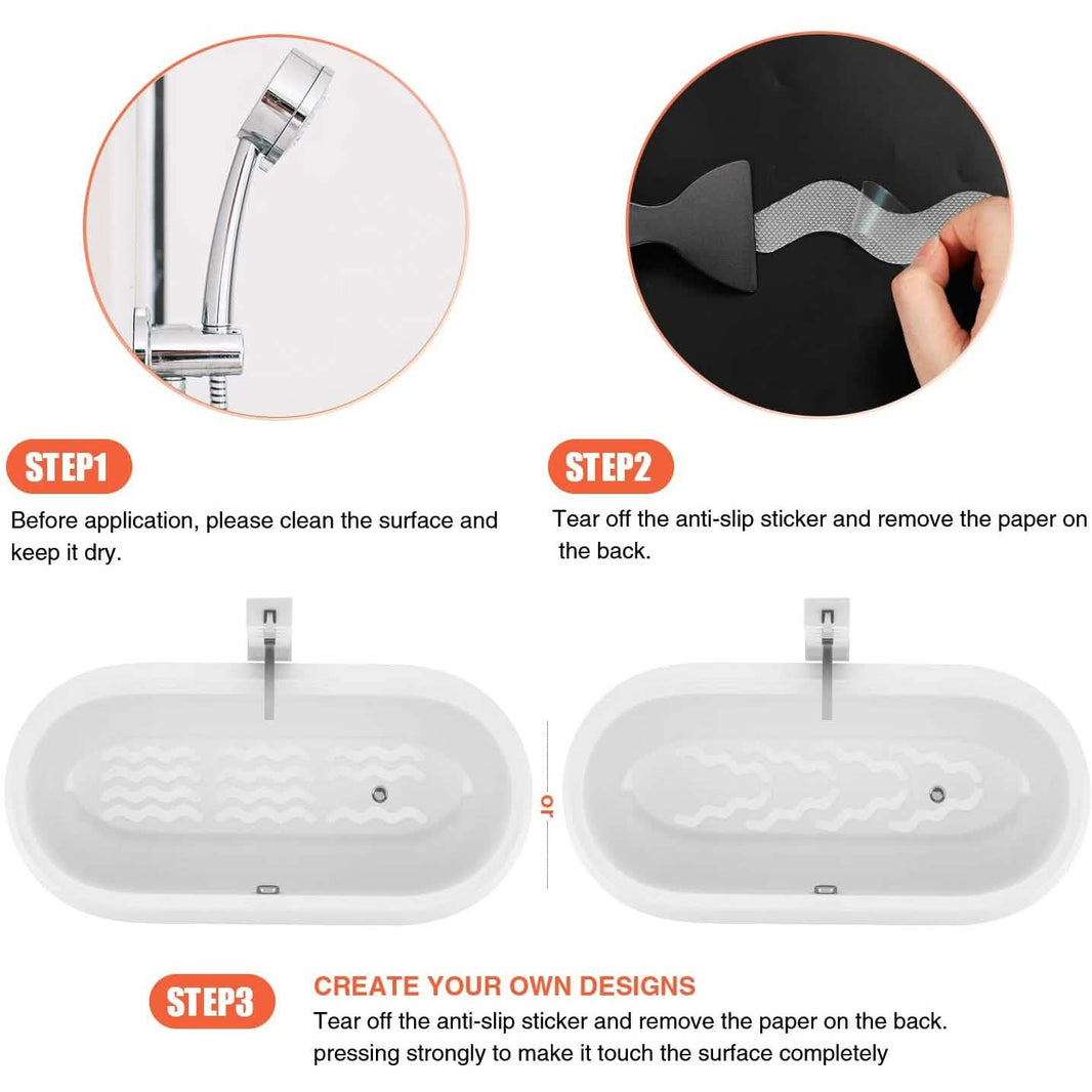 24-Piece: Safe Tub Strips Adhesive Non-Slip Shower Stickers Set-24-Piece: Safe Tub Strips Adhesive Non-Slip Shower Stickers Set