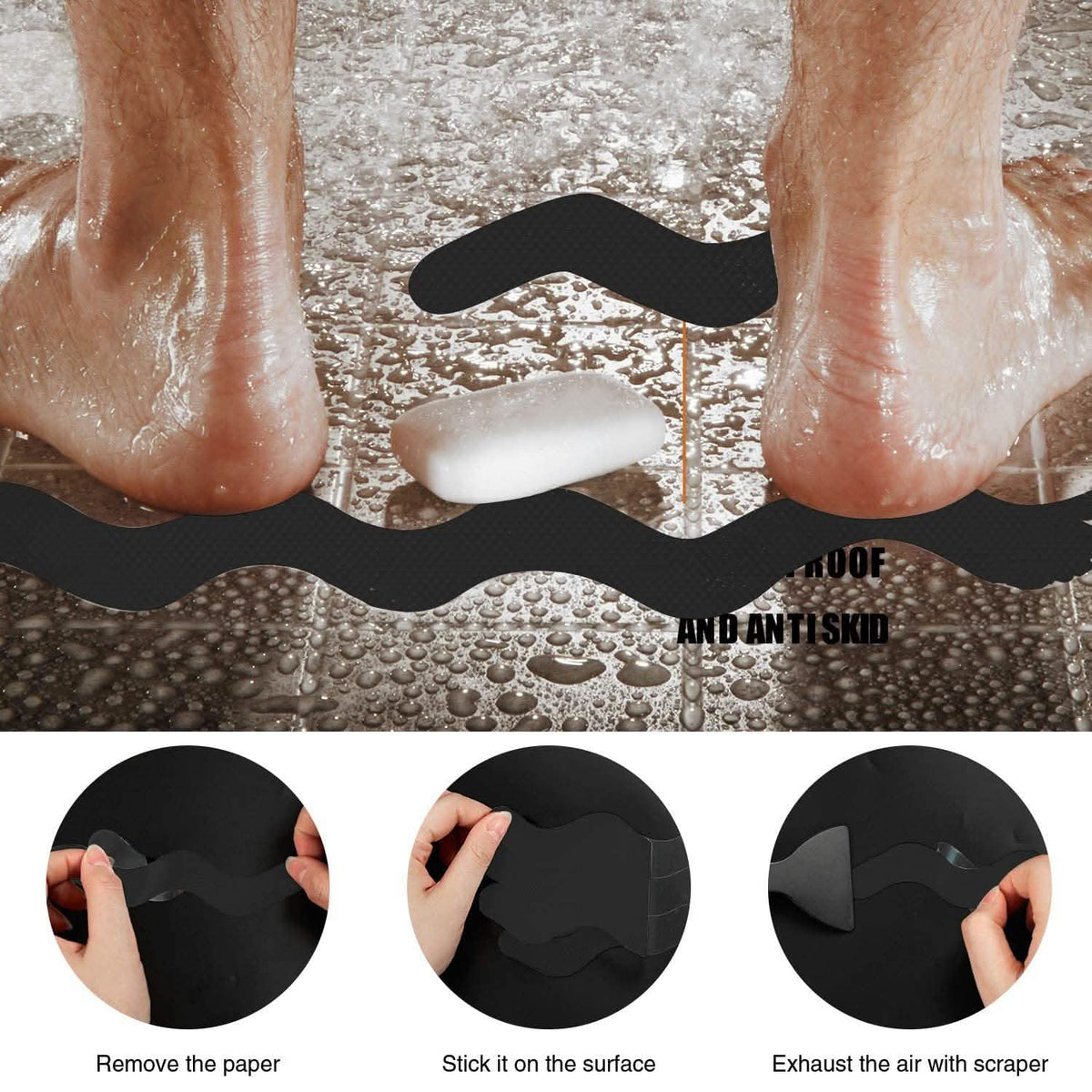 24-Piece: Safe Tub Strips Adhesive Non-Slip Shower Stickers Set-24-Piece: Safe Tub Strips Adhesive Non-Slip Shower Stickers Set