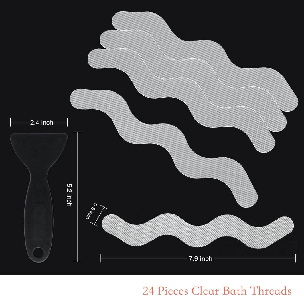 24-Piece: Safe Tub Strips Adhesive Non-Slip Shower Stickers Set-24-Piece: Safe Tub Strips Adhesive Non-Slip Shower Stickers Set