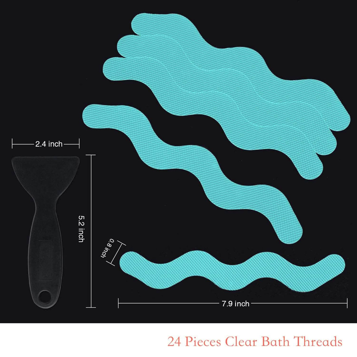 24-Piece: Safe Tub Strips Adhesive Non-Slip Shower Stickers Set-24-Piece: Safe Tub Strips Adhesive Non-Slip Shower Stickers Set