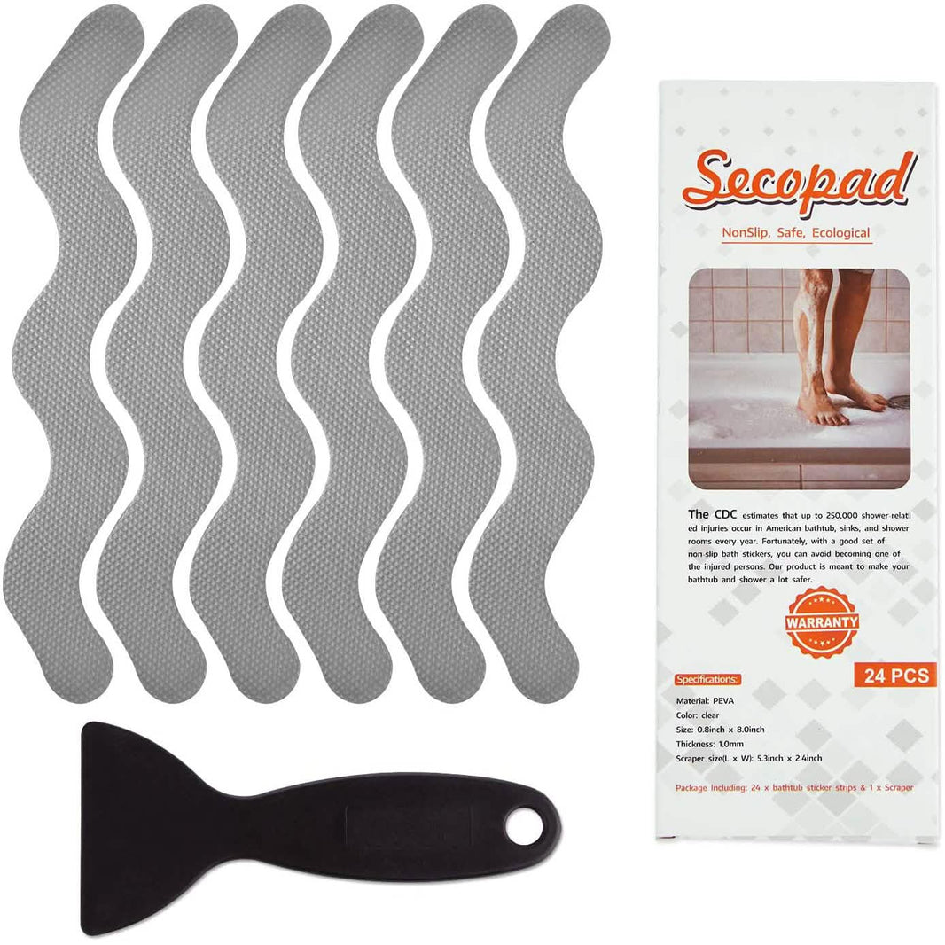 24-Piece: Safe Tub Strips Adhesive Non-Slip Shower Stickers Set-24-Piece: Safe Tub Strips Adhesive Non-Slip Shower Stickers Set