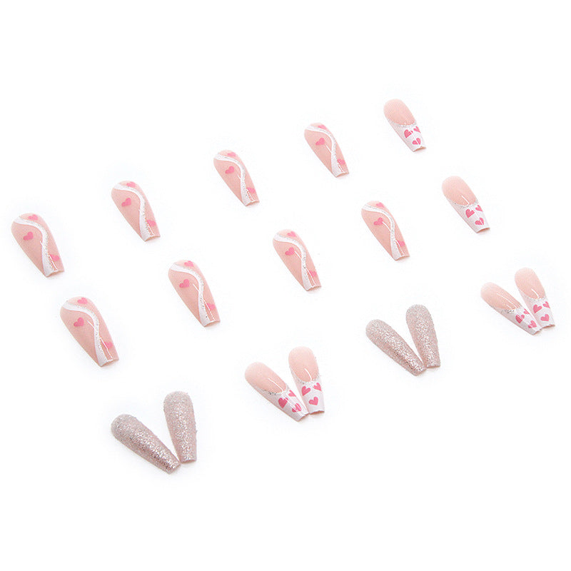 Wearable Finished Nail Beauty Love Fake Nails-fbe04bc884409d835d9d12118cbb984b