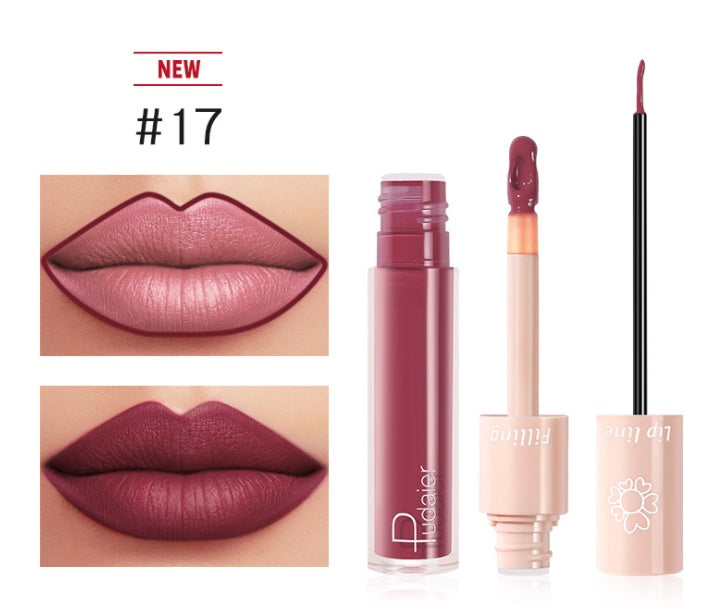 Pudaier Dual Lipstick Lip Gloss Liquid Lipstick-c29f7f9247970a000ea8dac89538d92