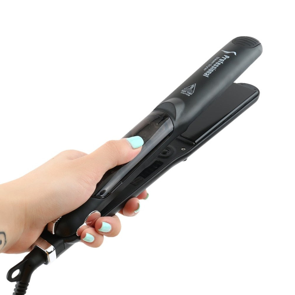 Steam Function Flat Iron Tourmaline Ceramic Vapor Professional Hair Straightener with Argan Oil Infusion Straightening Irons-d06035a11d96aea04d93feb7de5766d3