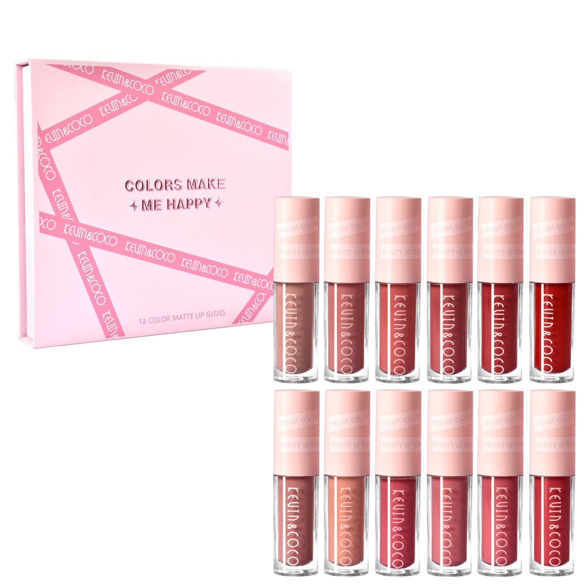 12 Colors Non Stick Cup Lip Gloss Set Waterproof Long Lasting-45517b341b8e34aaa9e7f6e4e30b57c9
