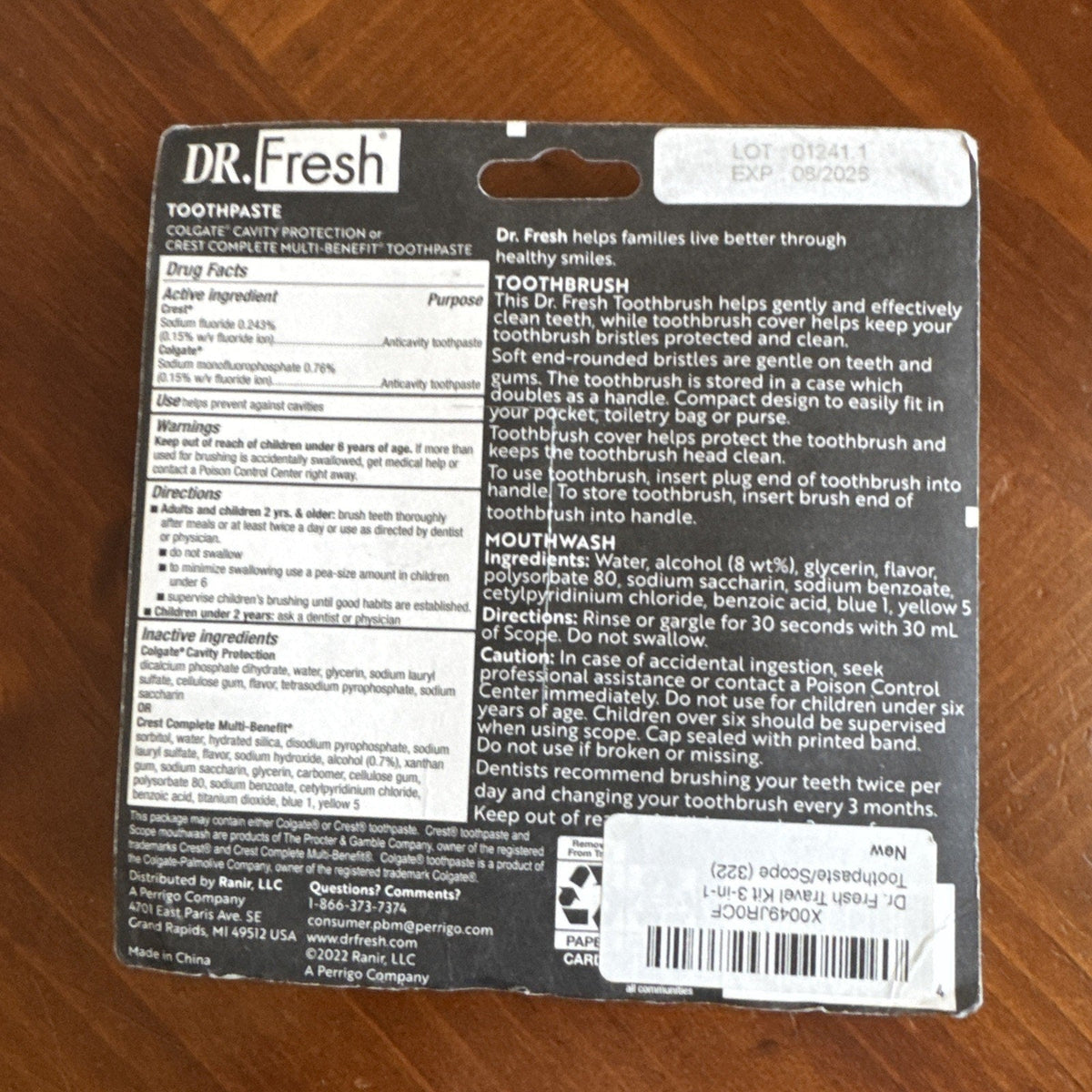 Dr. Fresh Travel Kit 3-in-1 Toothpaste/Scope, 1-Pack Exp 08/26-Dr. Fresh Travel Kit 3-in-1 Toothpaste/Scope, 1-Pack Exp 08/26
