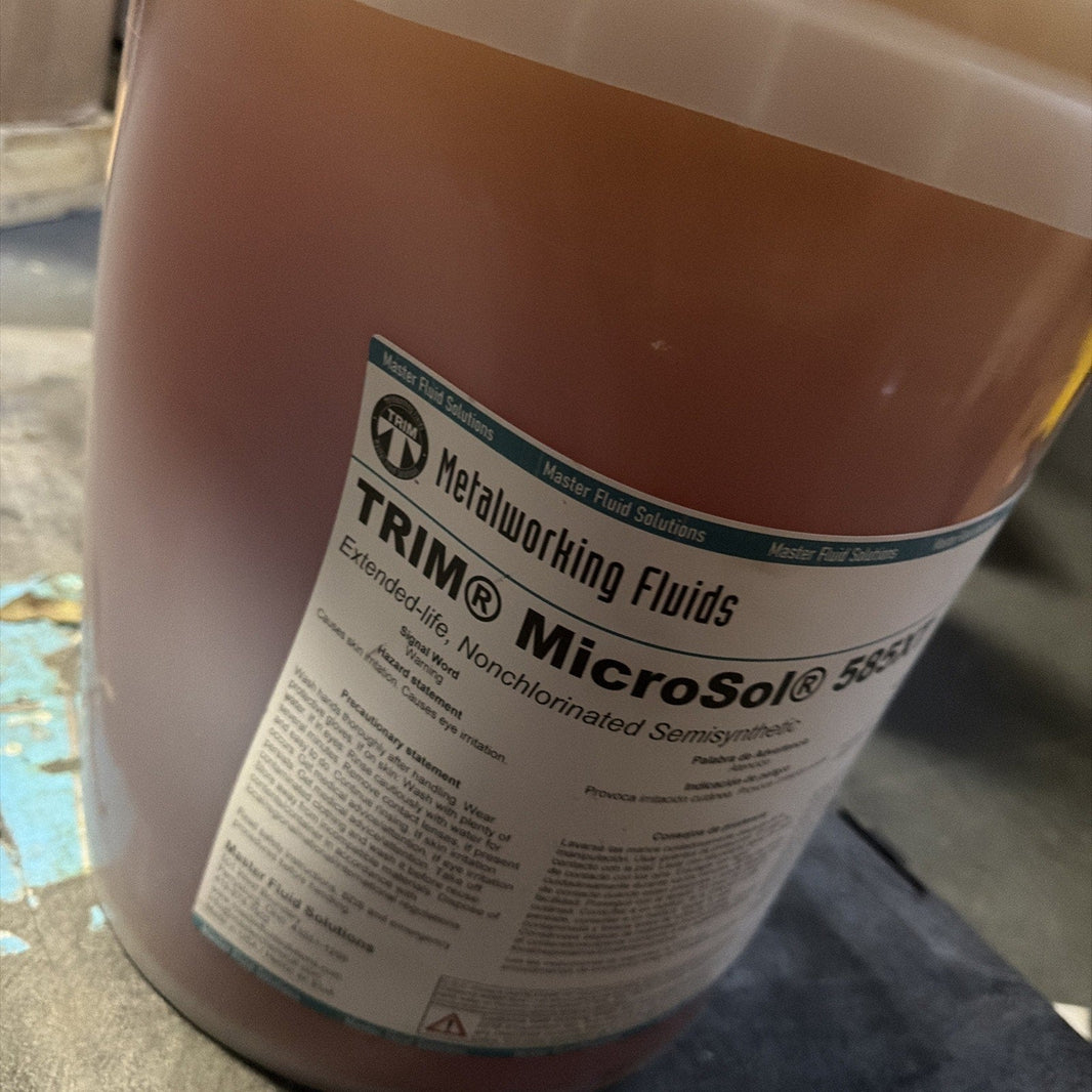 TRIM MicroSol 585XT Cutting Fluid 5 Gallon Semi Synthetic CNC Coolant. Sealed-TRIM MicroSol 585XT Cutting Fluid 5 Gallon Semi Synthetic CNC Coolant. Sealed