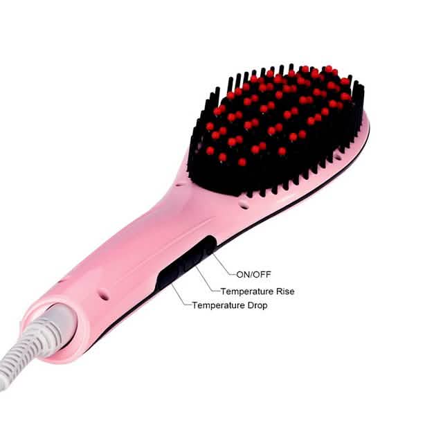 Detangling Hair Straightener Brush - Assorted Colors-Detangling Hair Straightener Brush - Assorted Colors