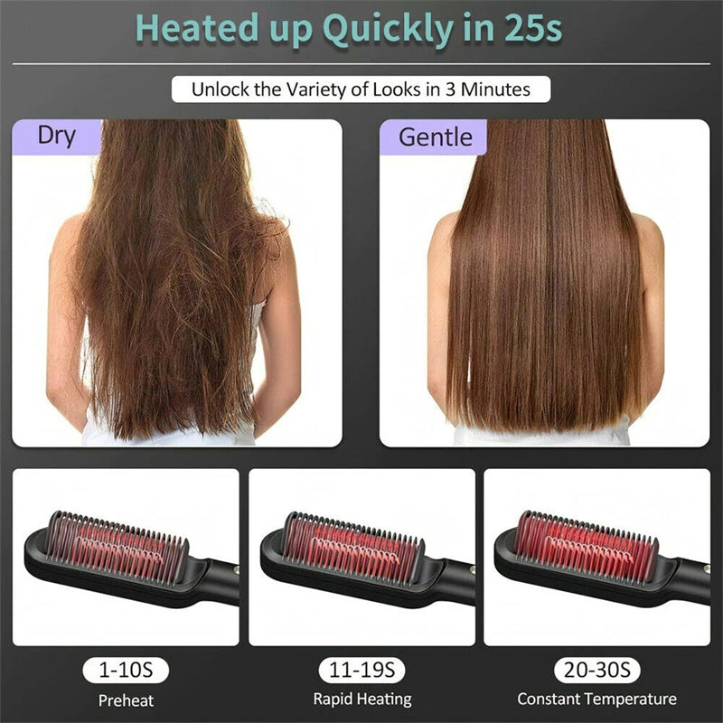 New 2 In 1 Hair Straightener Hot Comb Negative Ion Curling Tong Dual-purpose Electric Hair Brush-8e06b33f8d7efe3e8172432192baa23