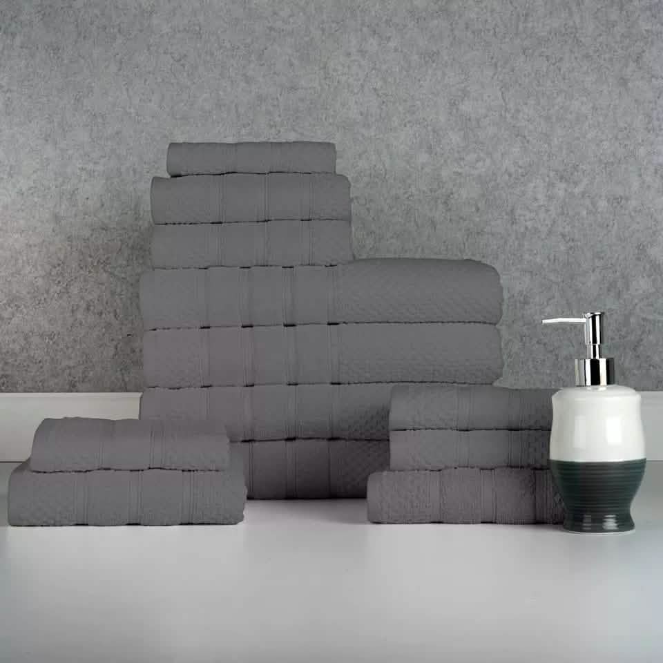 12-Piece: Bibb Home Egyptian Cotton Towel Set-12-Piece: Bibb Home Egyptian Cotton Towel Set
