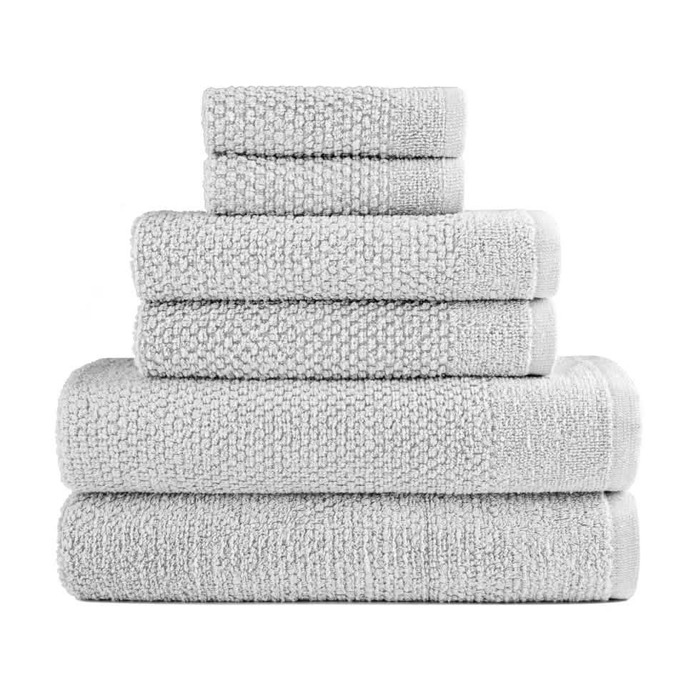 6-Piece: Dan River Popcorn Cotton Bath Towel Set-6-Piece: Dan River Popcorn Cotton Bath Towel Set