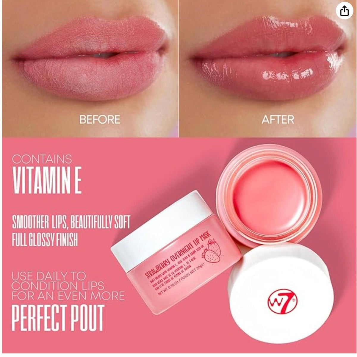 W7 Sweet Dreams Overnight Strawberry Lip Mask-W7 Sweet Dreams Overnight Strawberry Lip Mask