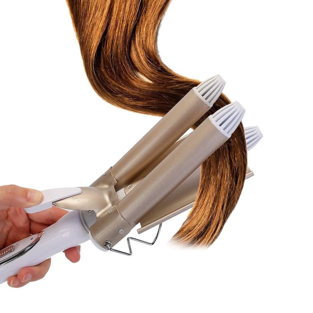 3-Barrel Curling Iron Wand Electric Hair Curler 1" Triple Hair Waver-3-Barrel Curling Iron Wand Electric Hair Curler 1" Triple Hair Waver