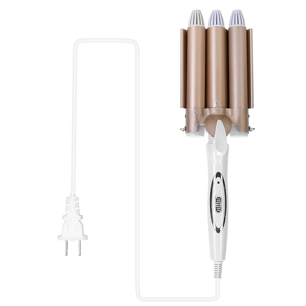 3-Barrel Curling Iron Wand Electric Hair Curler 1" Triple Hair Waver-3-Barrel Curling Iron Wand Electric Hair Curler 1" Triple Hair Waver