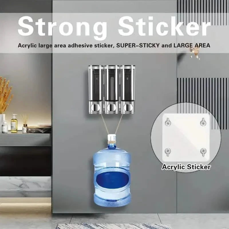 3-Chamber Shower Dispenser - Wall Mounted, No Leakage, No Drill-3-Chamber Shower Dispenser - Wall Mounted, No Leakage, No Drill