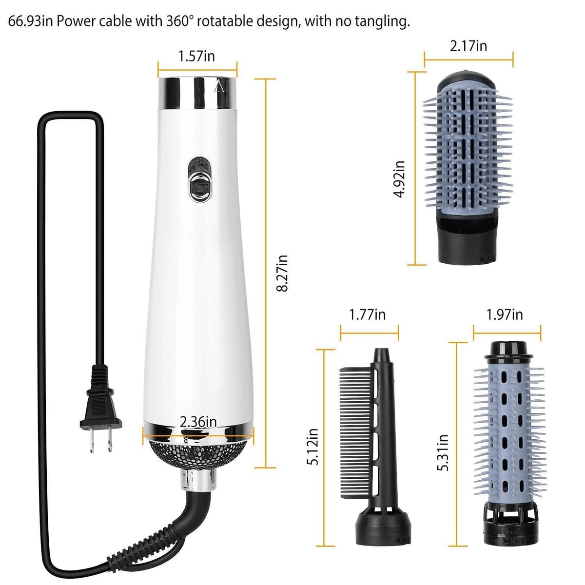 3-in-1 Hot Air Brush One-Step Hair Dryer Comb-3-in-1 Hot Air Brush One-Step Hair Dryer Comb