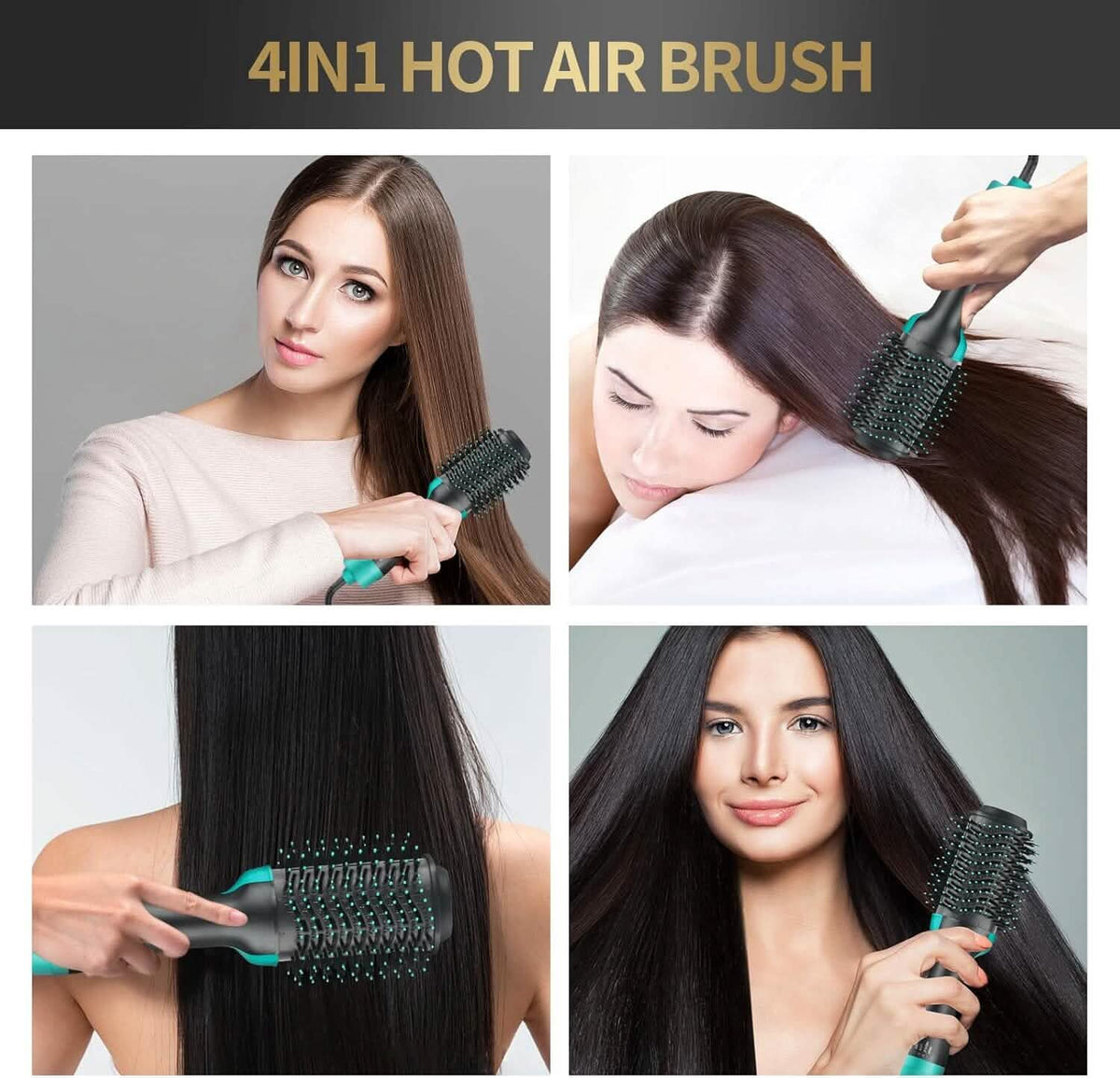 3-in-1 Ionic Straightening Hot Air Brush with Anti-Scald Feature-3-in-1 Ionic Straightening Hot Air Brush with Anti-Scald Feature